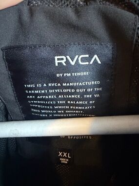 RVCA Black Lightweight Lined jacket with hood - EUC